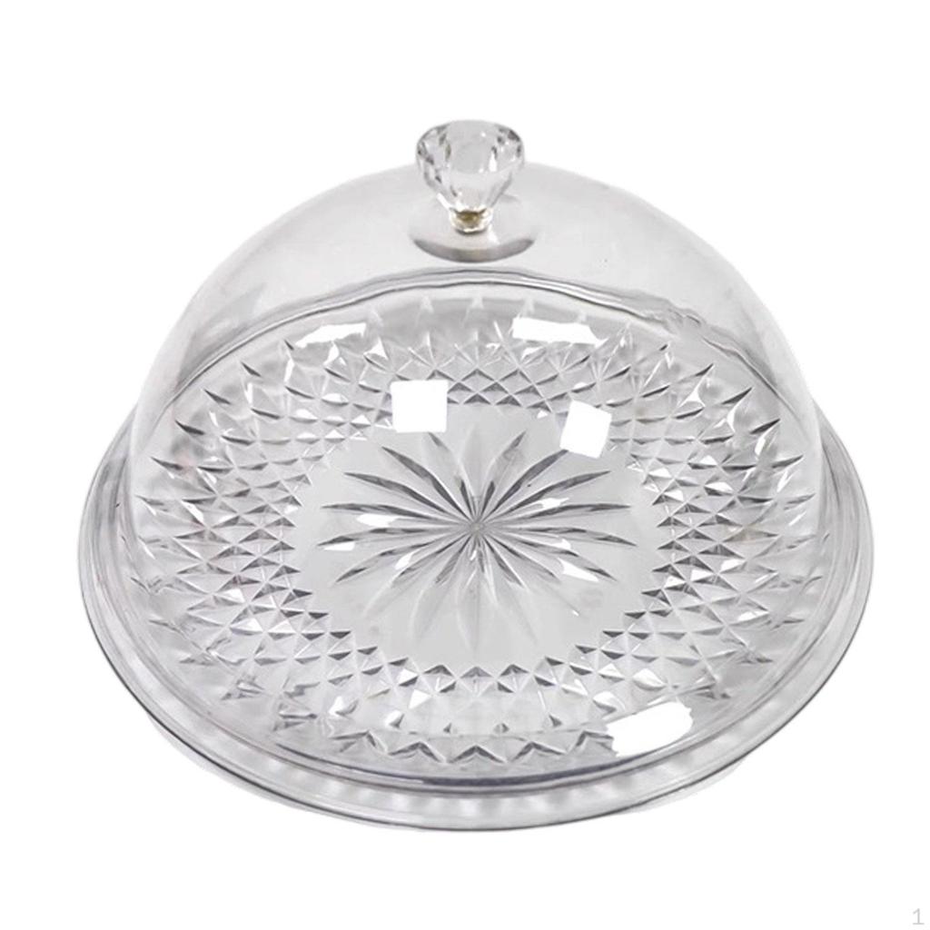 Подставка для торта Прозрачная Подставка для десертного стола Пылезащитная с крышкой Фрукты Закуски Готовая еда