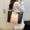 Летняя новая модная контрастных цветов повседневная универсальная сумка-тоут большой вместимости для поездок на работу, универсальная наплечная сумка для женщин