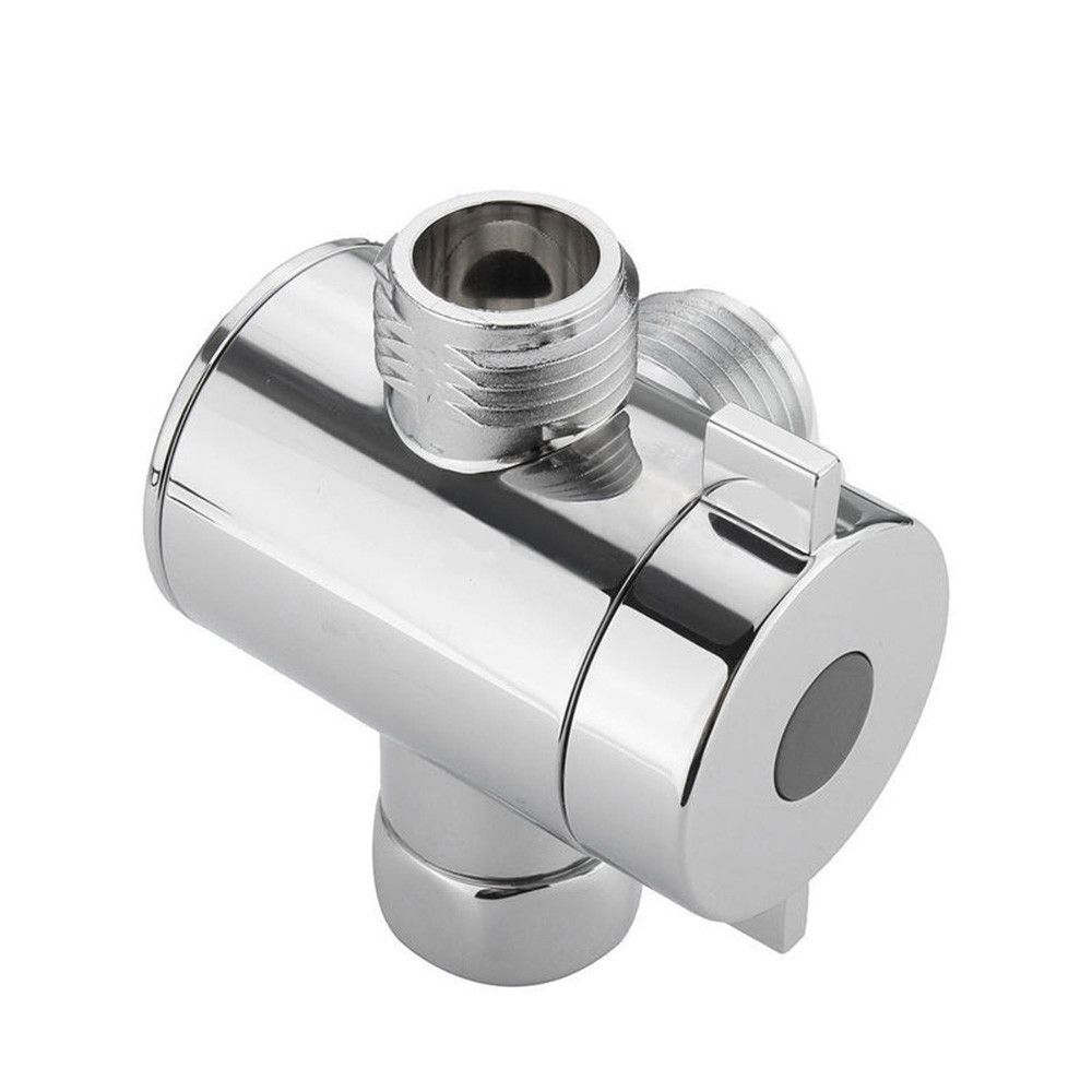 1/2 Inch Toilet Arm Mounted Switch Diverter Valve 3-Way Connector Shower Head Shunt T-adapter