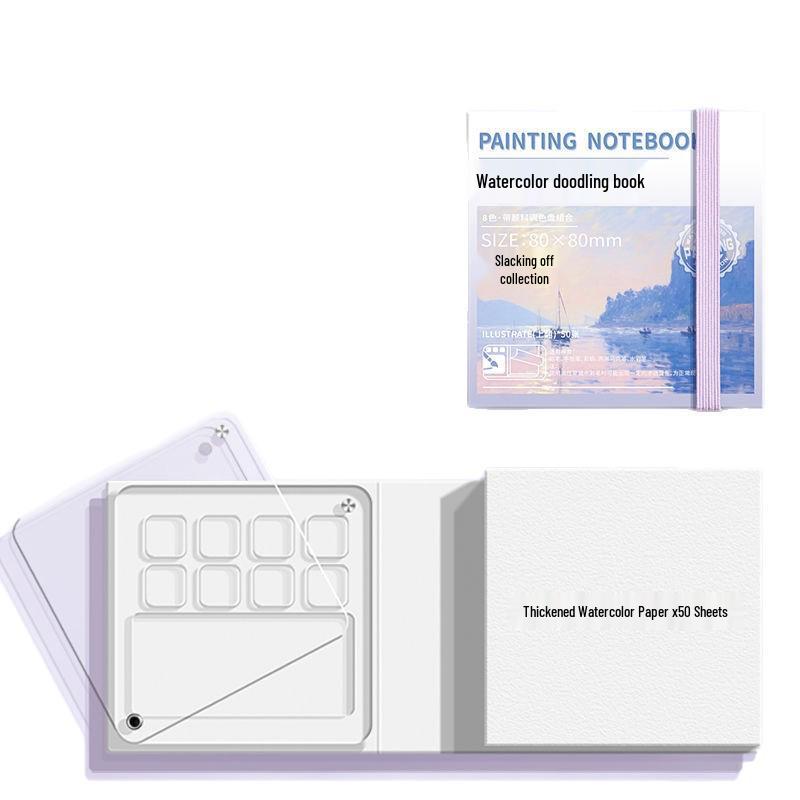 Portable Mini Watercolor & Acrylic Painting Easel Set with Sketchbook