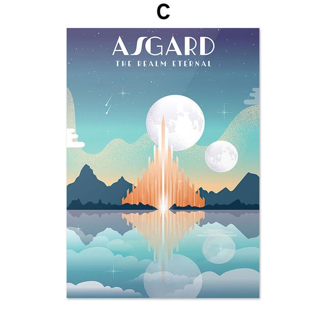 Асгард Ваканда Египетский сад Барселона Абстрактные скандинавские настенные художественные постеры и принты, картины на холсте, картины для декора гостиной