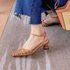 Fashion Retro Sexy Sandals Summer 2024 New Women's Shoes Roma Fashion Design Pointed Hollow Out Sandals Shoes for Women Zapatos De Mujer