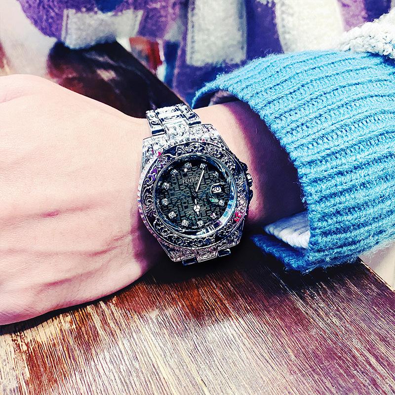 Часы Мужские Модные Ретро Роскошные Креативные Стальной Браслет Наручные Часы Аналоговые Часы Светящаяся Стрелка Календарь Мужские Кварцевые Наручные Часы Montre Homme