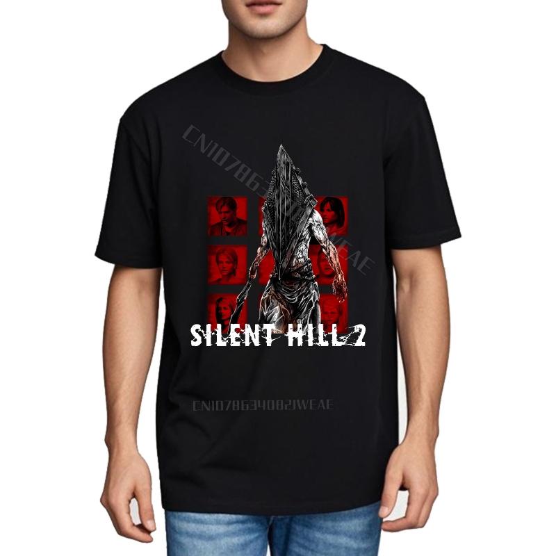 Лучшие футболки Удобная летняя футболка Silent Hill 2 Пирамидоголовый Черная Свободный крой Стильная Дышащая футболка Для повседневной носки