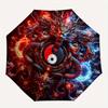 1pc Fire and Ice Yin Yang Dragons Fully Automatic Folding Portable Umbrella, 8 Iron Frames, Three-Fold Design, Suitable for All Seasons, Suitable
