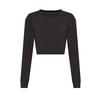 Womens/Ladies Heather Cropped Long-Sleeved T-Shirt