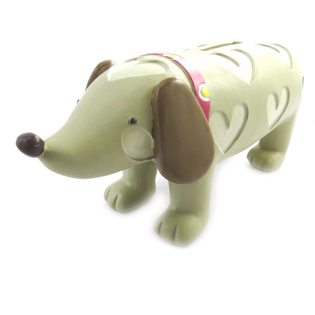 Les Trésors De Lily [M7747] - Копилка смоляная 'Dog Tequel' зеленая - 195x85x70 мм