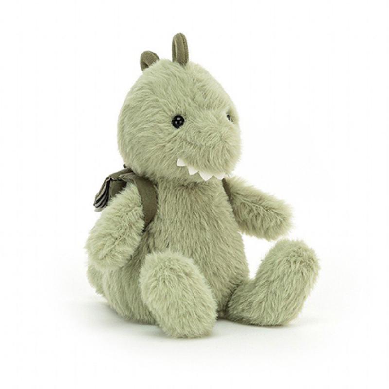 Jellycat Рюкзак серии «Динозавры» Рюкзак «Дино» Животное Светло-зеленый Кукла Плюшевая кукла Высота 24 см