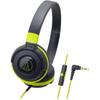 Проводные портативные накладные наушники Audio-Technica ATH-S100iS BGR для смартфонов (Уличный мониторинг) - Черный/Зеленый