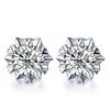 Fashion Women's Silver-Plated Earrings Simple 3A Zircon Korean Style New Snowflake Ear Stud