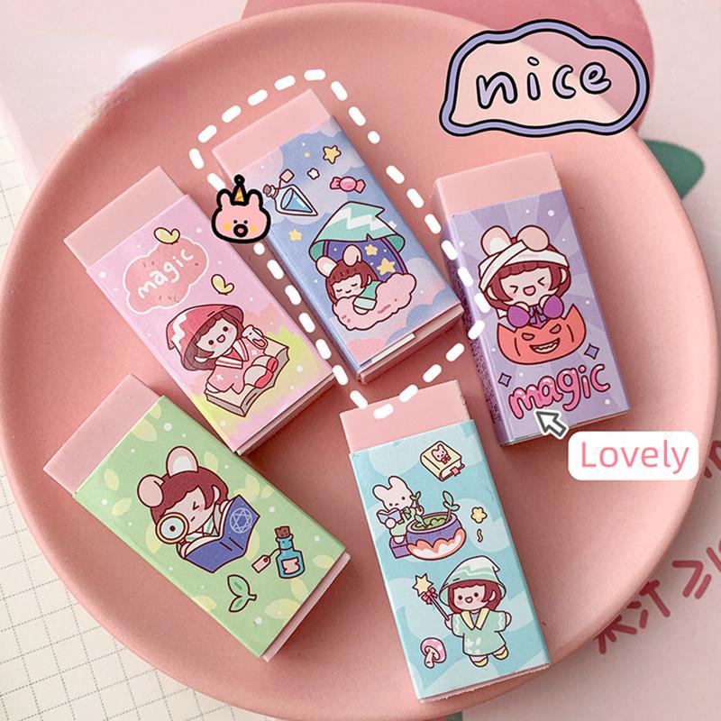 5 шт./компл., милый ластик, кавайный ластик с мультяшными животными, кроликом, персиковым ластиком, прекрасный канцелярский инструмент, ластик для карандашей, школьные принадлежности