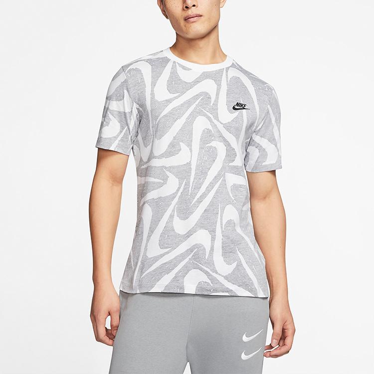 Nike Футболки мужские серые с круглым вырезом умеренного прямого кроя CK2376-010