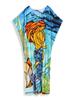 EDOLYNSA Ocean Blue Printed Women's Kaftan Plus Size House Robe Caftan Moo Moo Dress Beach Wear Homewear Swimsuit Cover-up Q1546