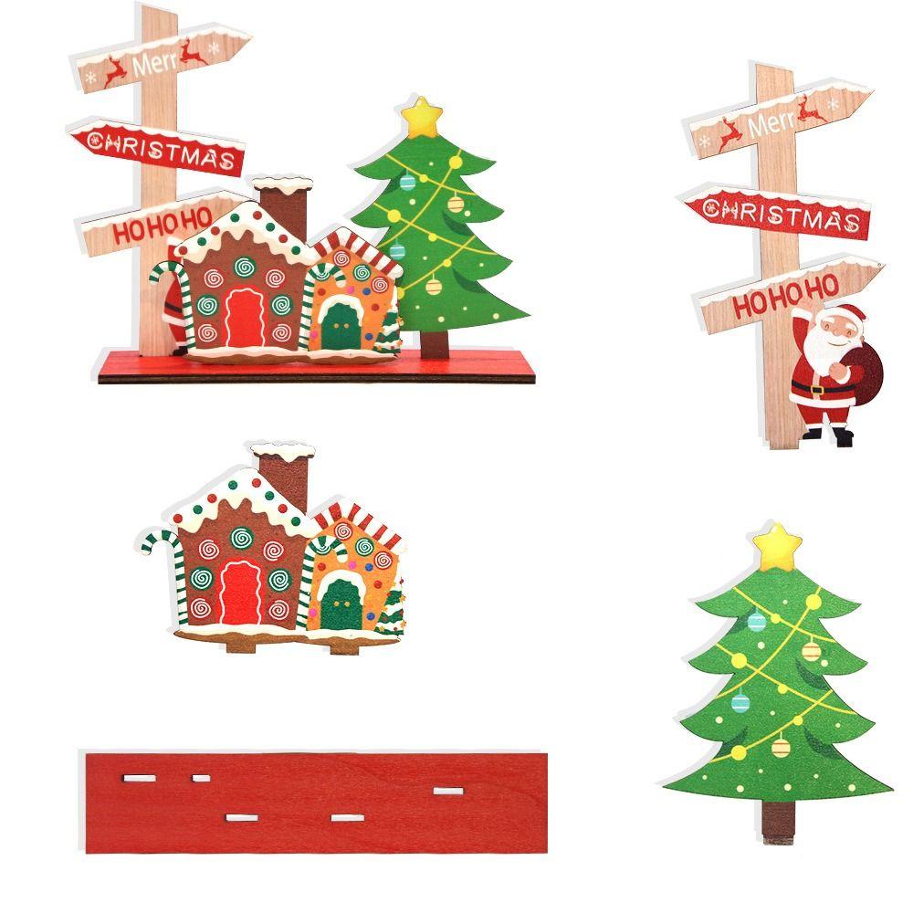 Santa Claus Reindeer Christmas Table Sign Funny Merry Christmas Decor  Home Christmas Decoration