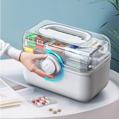 3 слоя Большая вместимость Органайзер для семейной медицины Коробка для хранения Портативная аптечка Контейнер для лекарств Аварийные домашние коробки 1 шт.