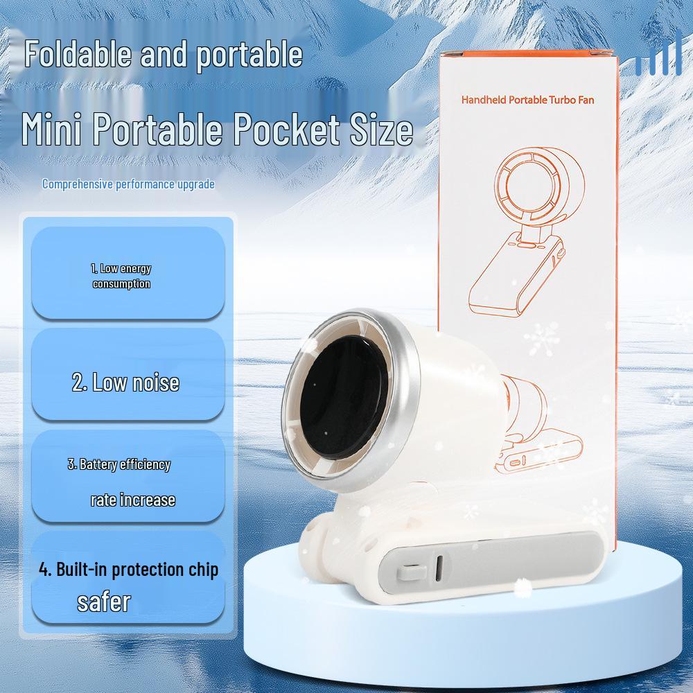 Foldable Handheld Fan with Ice Pack - Portable 199-Gear Cooling Fan for Outdoor Use