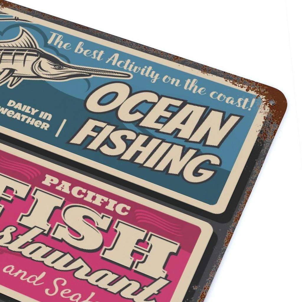 1-Pack retro loft metal wall sign, 20×30cm and 30×40cm, antique rust-effect decor for study, bedroom or hallway