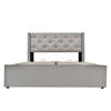 Lit double - MUVOE - 160x200 cm - Métal - Matelas inclus - Vintage gris clair