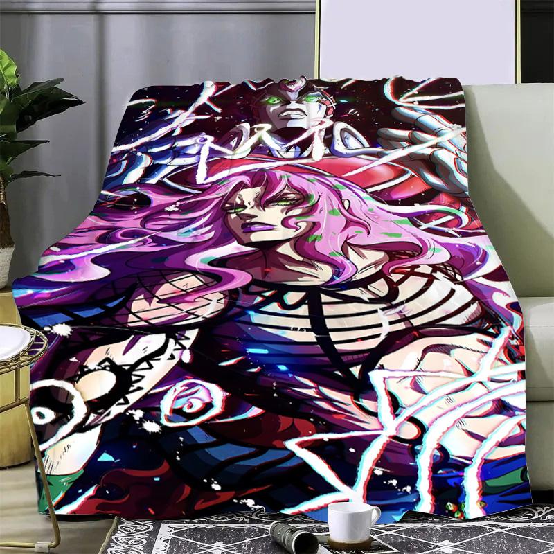 Аниме JoJo's Bizarre Adventure Печатное одеяло Одеяла для пикника Теплое одеяло Мягкое и удобное для дома и путешествий Подарок на день рождения