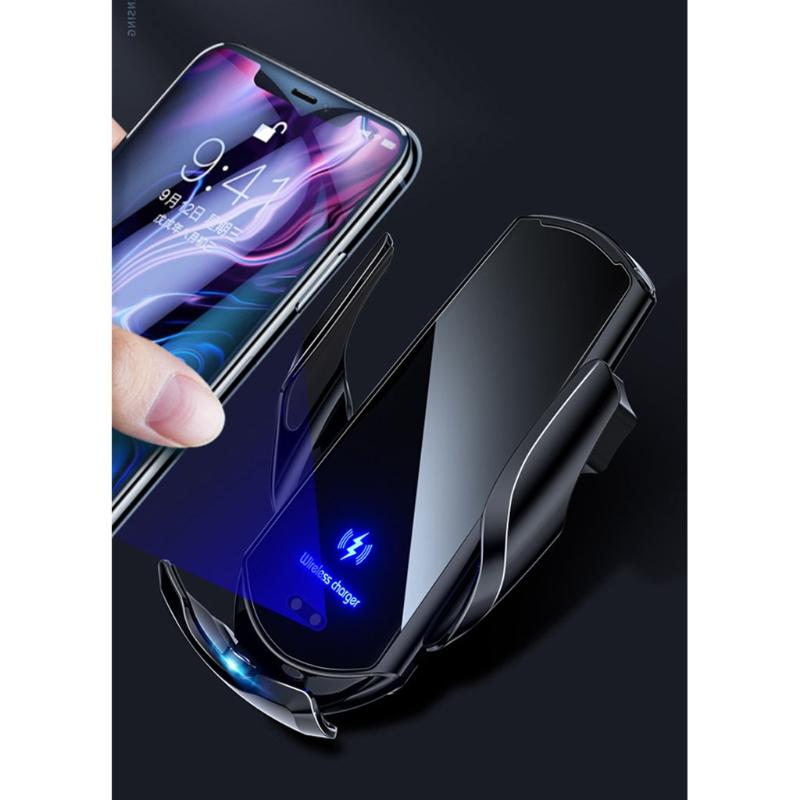 Автомобильный держатель для телефона премиум-класса, беспроводное зарядное устройство, кронштейн для мобильного телефона, индукционное открытие, закрытие, навигация, фиксирующая рамка, автодержатель