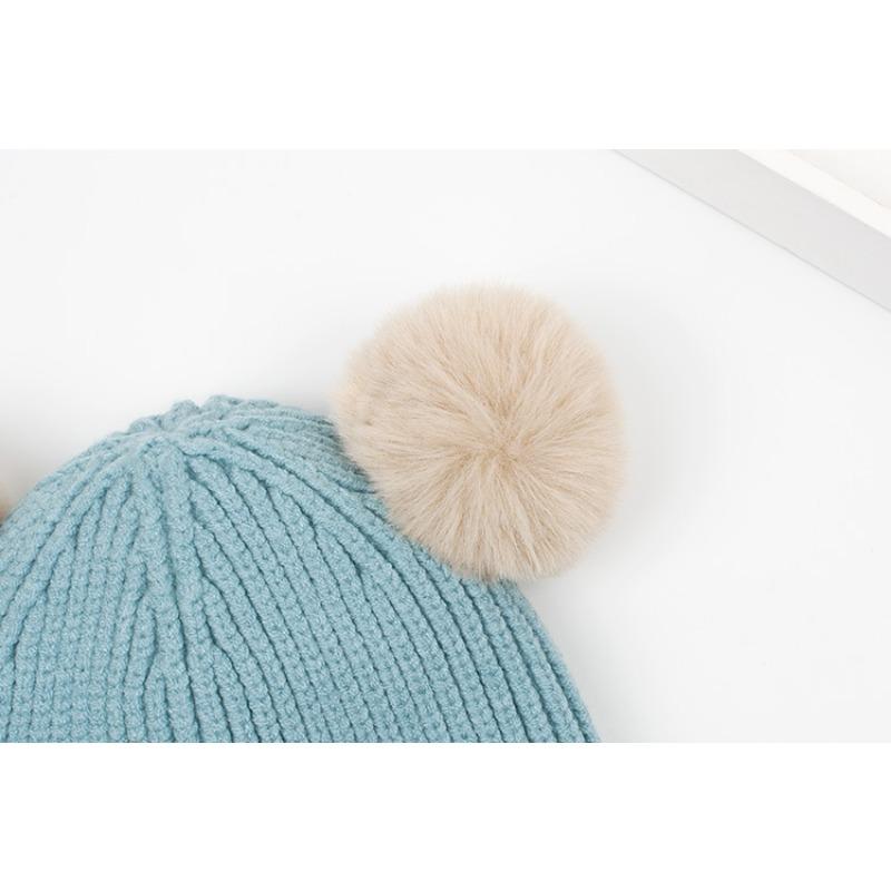 Детская шапка Осенне-зимняя детская шерстяная шапка Двухслойная детская вязаная шапка для мальчиков и девочек 1-3 лет Детская шапка для взрослых