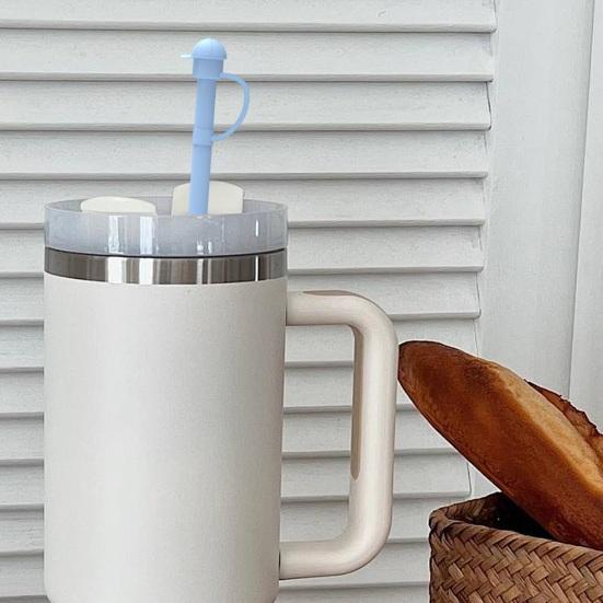 Набор силиконовых трубочек 1/6 шт. для стаканов 30/40 унций, многоразовые трубочки с крышками, пищевой силикон, легко моющиеся, сменные силиконовые