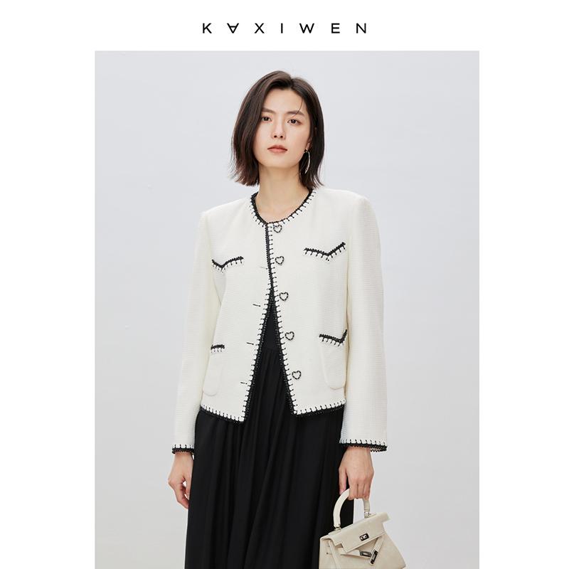 Chic Bead Chain Splicing Fragrant Coat