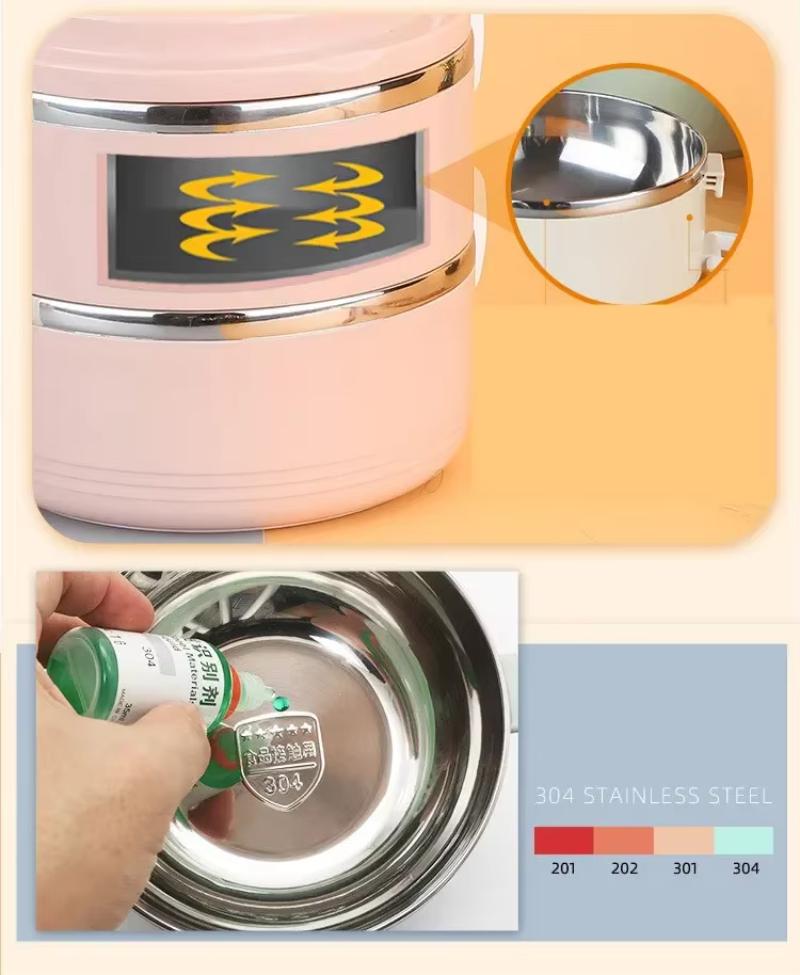 1-4 Layer Food Storage Containers Microwaveable Bento Lunch Box with Handle Insulated Food Container for Work School Camping Box