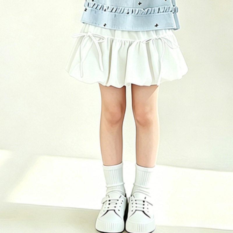 Girls Summer Bow Blouse and Bloomer Skirt Two Piece Set