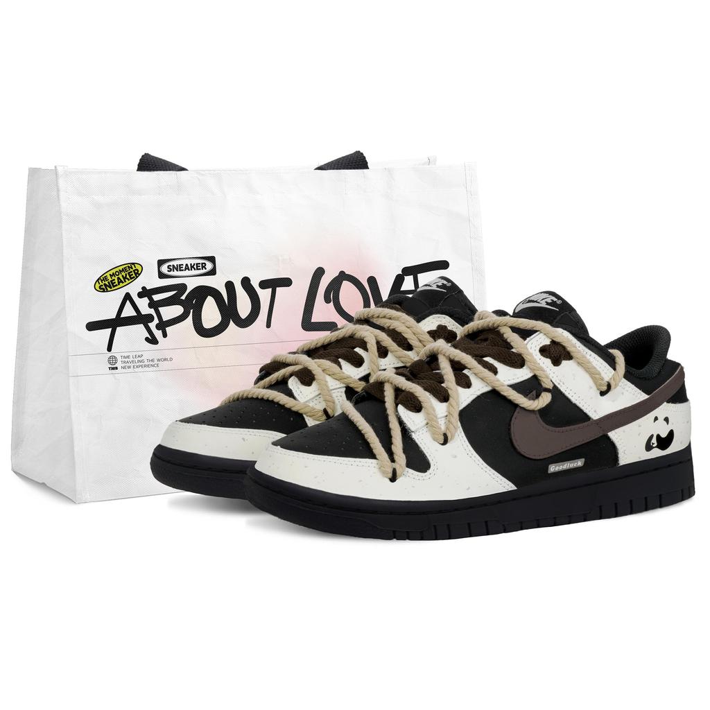 Nike Кроссовки для скейтборда Dunk Mocha Panda 2.0 Low top Унисекс Черный Белый Коричневый IO7606-010(Команда62-2.0)