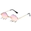 Fashion Rimless Cloud Shaped Sunglasses with Lightning Pendant Y2K Women's Luxury Sun Glasses Shades UV400 Brand Designer SG28