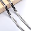 55cm Stainless Steel Flat Square Encrypted Grinding Chain Necklace Men's and Women's Trendy Jewelry