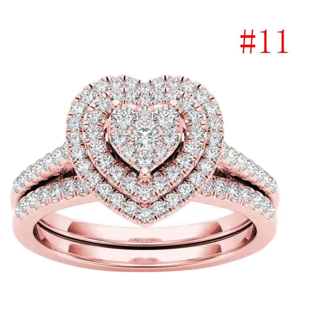 Heart-shaped Ring Women Index Finger Ring Fashion Couple Ring Set Jewelry Gift