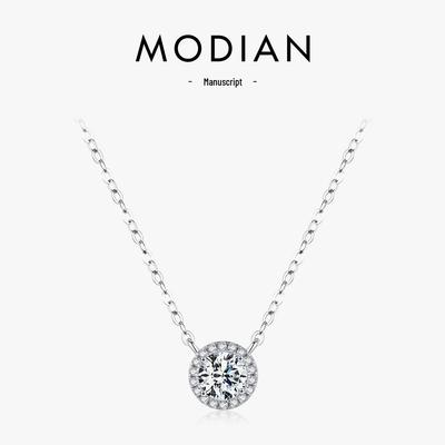 MODIAN Муассанит S925 Стерлинговое Серебро Сверкающее Ожерелье для Женщин - Элегантный Нишевый Дизайн Цепочка на Ключицу