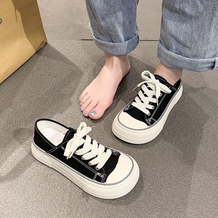 2025 летние новые дышащие белые туфли с мягкой подошвой женские на шнуровке с большой головкой студенческие женские повседневные парусиновые туфли женские