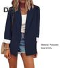 Solid Color Long Sleeve Big Pockets Single Button Office Blazer Fashion Lapel Office Suit Jacket Workwear