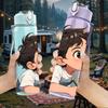 1PC Thoughtful Boy Kid Art Print 750ml Color Plastic Sports Water Bottle Leakproof Flip Straw Lid Suitable for Sports Office Home Use