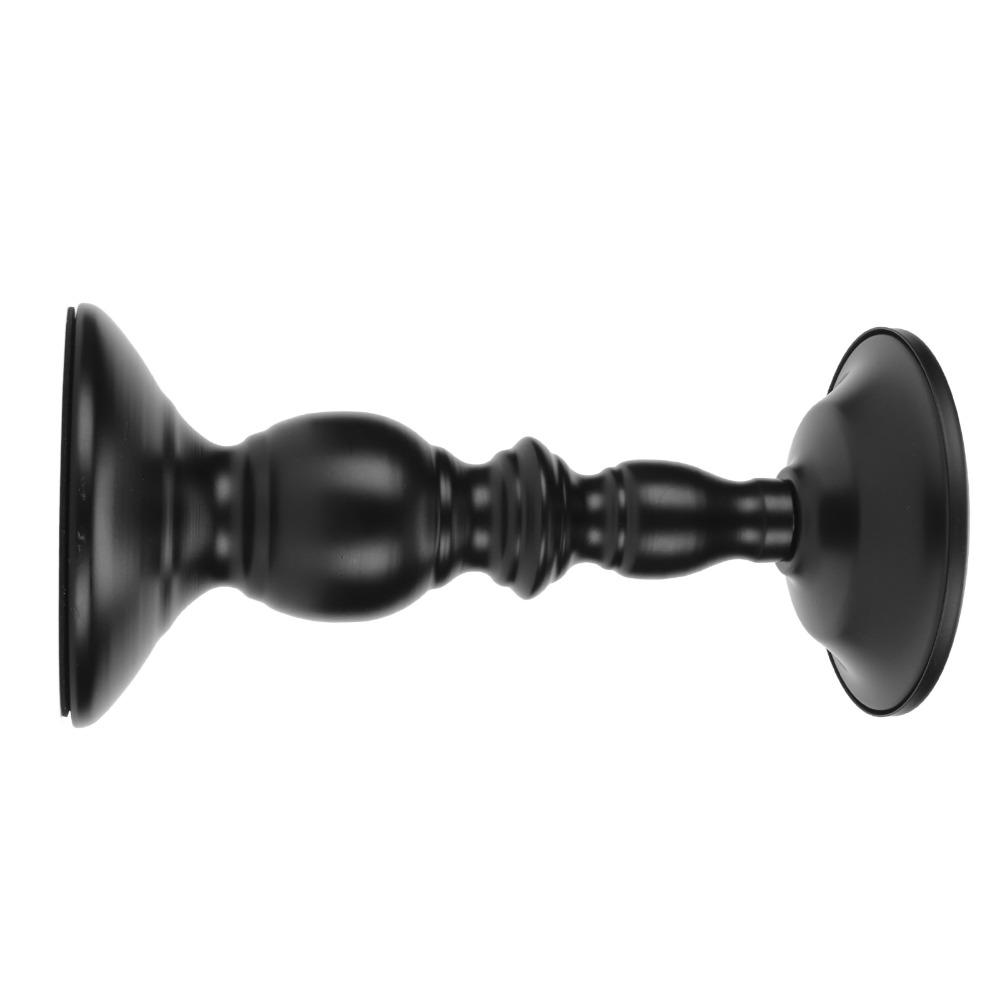 Polished Surface Black Candlestick Holders Iron Metal Candle Stand  Coffee Table Decor