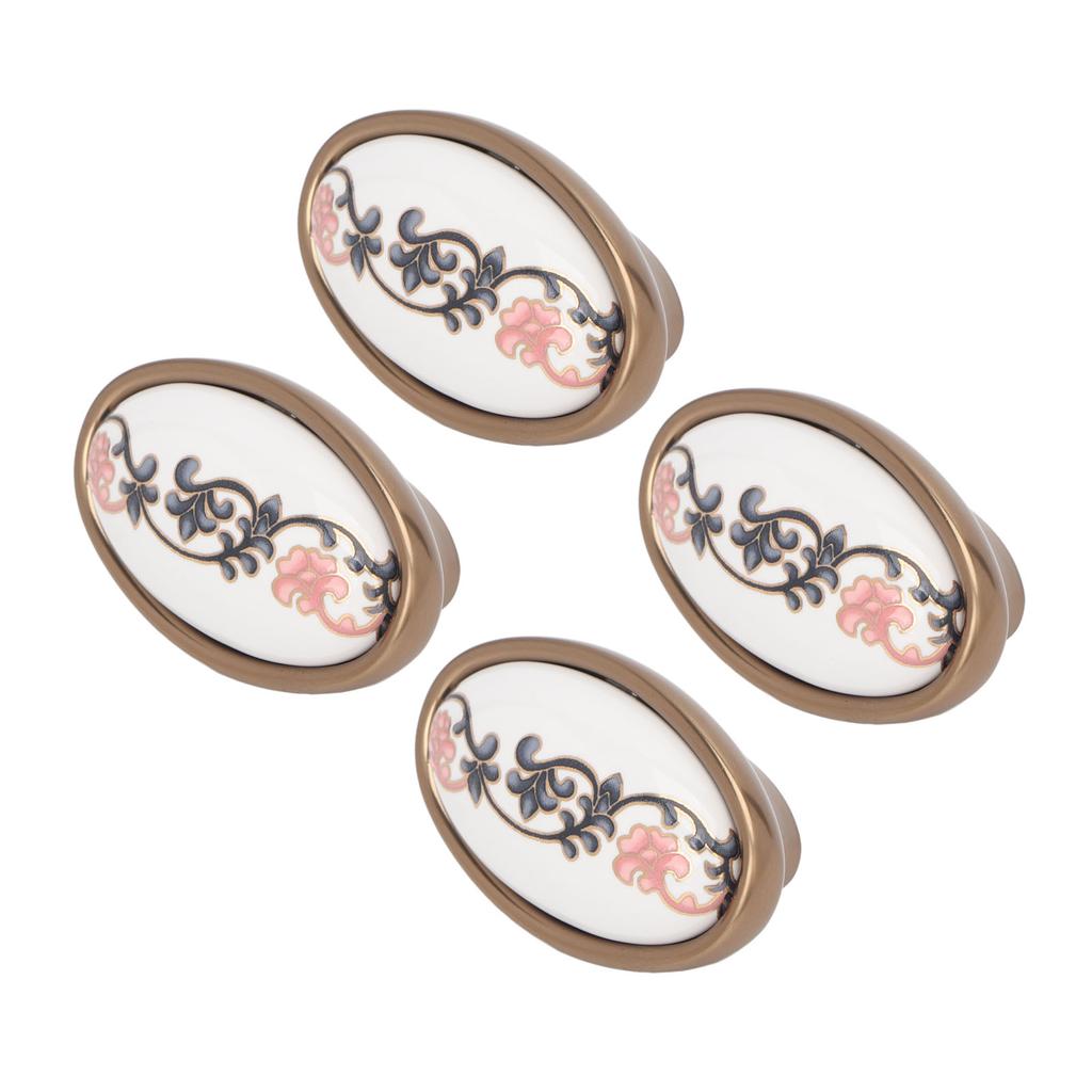 4 комплекта овальных ручек для шкафа 3D плавающий цветок изысканные эргономичные винтажные ручки для шкафа для домашней двери