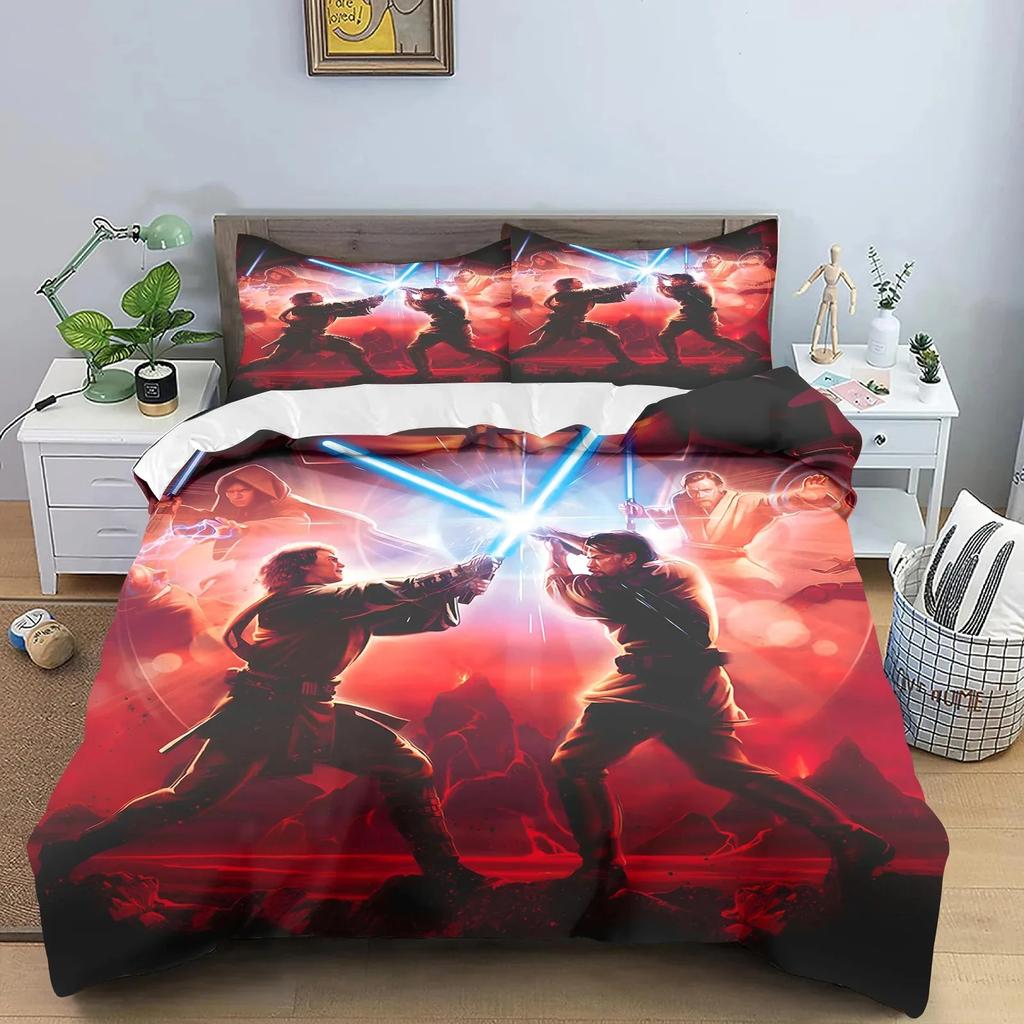 2/3pcs S-star W-wars duvet cover and pillowcase, teenager and adult bedding set,home bedroom decoration, gift for boys and girls