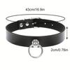 Готический панк ПУ кожаный чокер с О-кольцом - Регулируемое ожерелье-воротник для женщин, идеально для Хэллоуина и повседневной носки