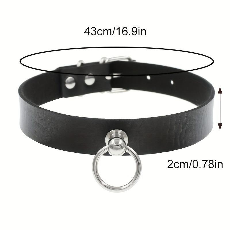 Готический панк ПУ кожаный чокер с О-кольцом - Регулируемое ожерелье-воротник для женщин, идеально для Хэллоуина и повседневной носки