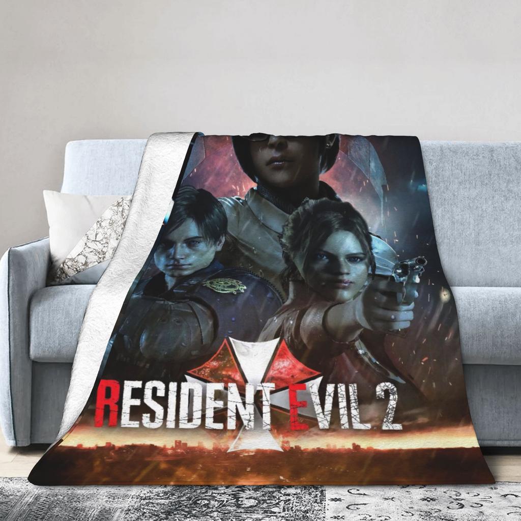 Леон С.. Кеннеди Видеоигры Resident Evil 4 Теплые Мягкие Одеяла Детское Плюшевое Пледовое Одеяло Смешное Фланелевое Покрывало для Кровати Покрывало для Дивана-Кровати