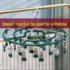 Stainless Steel Windproof Drying Rack with 24 Clips - Multifunctional Clothes and Sock Hanger