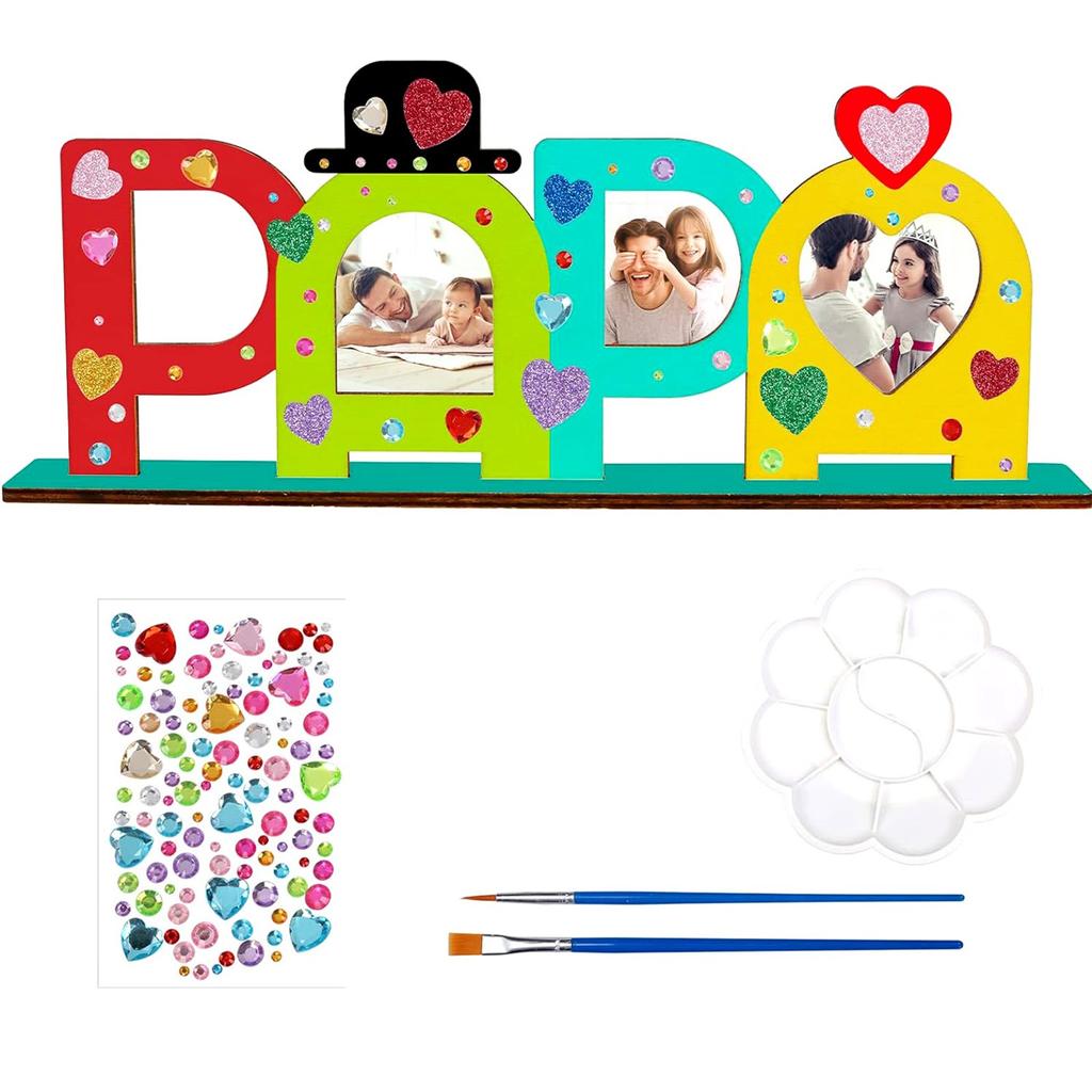 MAMA PAPA Bastelset Holz Bilderrahmen, Papa Mama Geburtstagsgeschenk Holznamen Bemalen Fotos Mutter Vater Geburtstag Vatertag Mutter