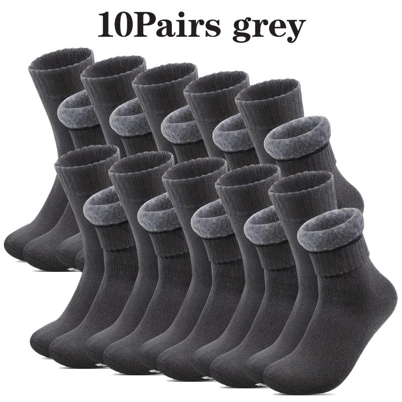 Мужские осенние и зимние супер толстые плюшевые носки 1/2/4/6/8/10/15/20 пар повседневных теплых и морозостойких носков средней длины для активного отдыха