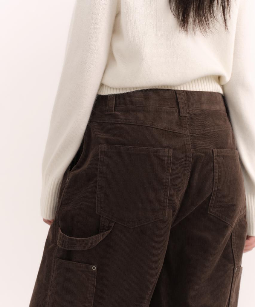 MUSINSA STANDARD WOMAN 11W Corduroy Wide Carpenter Pants [Brown]