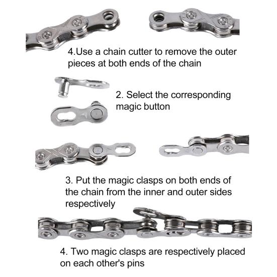 Chain Link Connector Metal Tensile Break-Proof Bike Chain Buckle Easy Disassembly Bike Chain Buckle for 8/9/10/11/12-Speed Chains