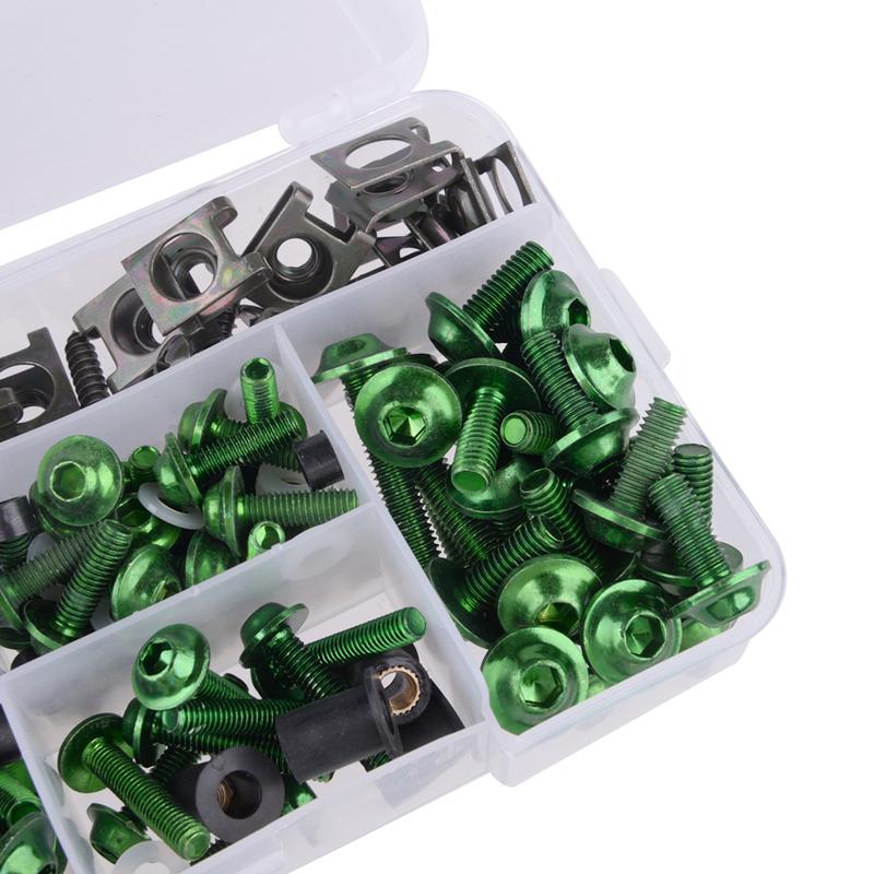 Fairing Bolts Kit Fit for Kawasaki Ninja EX 250 250R 300 400 500 500R 1986-2017 2018 2019 Black/ Red/Blue/Gold/Silver/Green