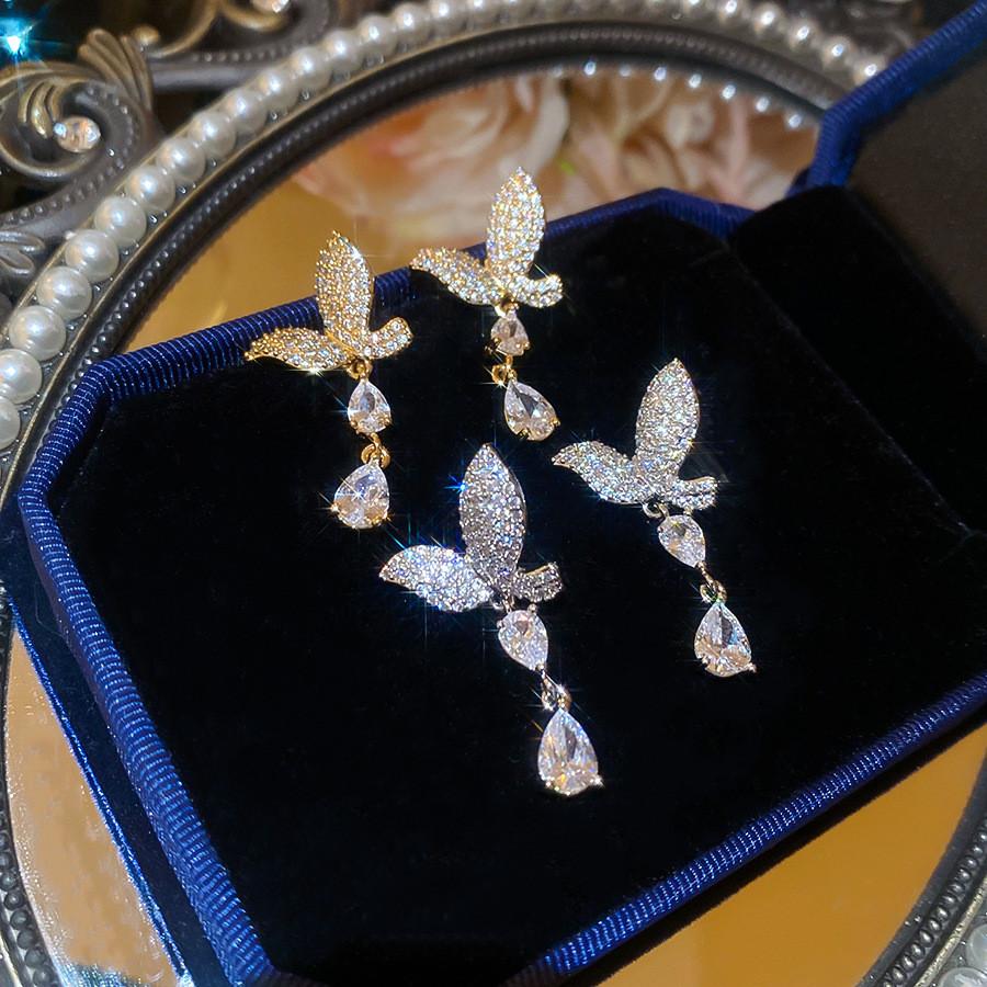 Copper Fish Tail Water Drop Earrings For Women Fashionable Gift For Her Stylish Office Jewelry